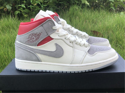 Nike Air Jordan 1 Mid PRM x SNS Sneakersnstuff Red Grey Sneakers