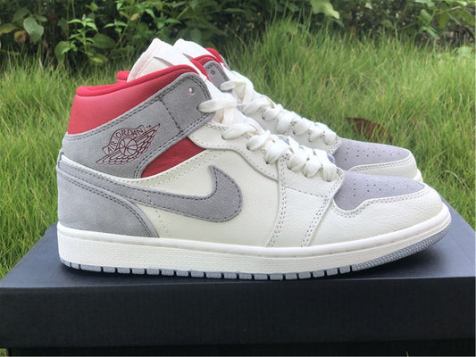 Nike Air Jordan 1 Mid PRM x SNS Sneakersnstuff Red Grey Sneakers