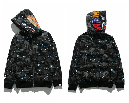 A Bathing Ape BAPE Shark Head Noctilucent Series Hoodie Astral