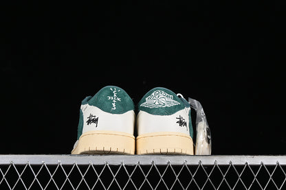 Nike Air Jordan 1 Low OG SP Travis Scott Fragment Design White Green Coconut Milk Sole Sneakers
