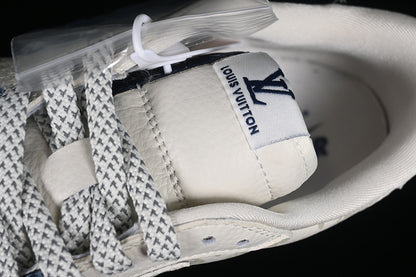 Nike Air Jordan 1 Low Travis Scott Fragment Design OG SP Louis Vuitton White Denim Blue Sneakers