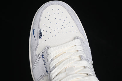 Nike Air Jordan 1 Low Navy Sole Grey White Sneakers