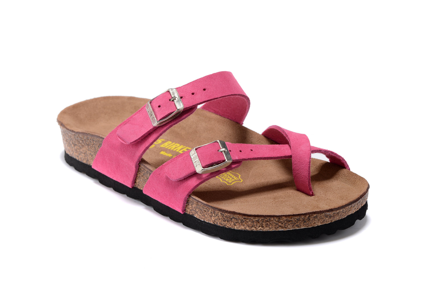 Birkenstock Rose Red Comfort Toe-Loop Leather Sandals