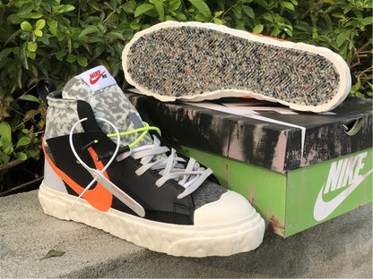 Nike Blazer Mid Readymade Black Vast Grey Volt Total Orange Sneakers