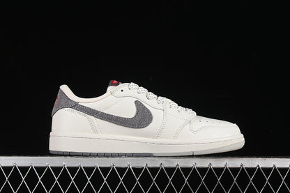 Nike Air Jordan 1 Low Supreme Travis Scott Fragment Design OG SP Grey White Sneakers