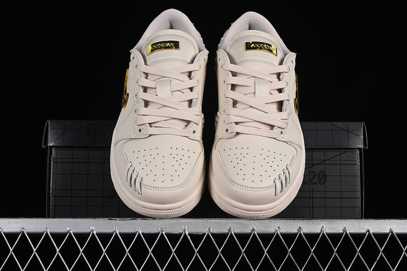 Nike Air Jordan 1 Low Method Of Make Metallic Gold Legende Light Brown Sneakers