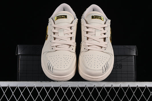 Nike Air Jordan 1 Low Method Of Make Metallic Gold Legende Light Brown Sneakers