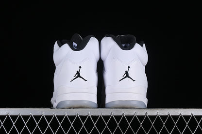 Nike Air Jordan 5 Retro Metallic SilverI White Sneakers