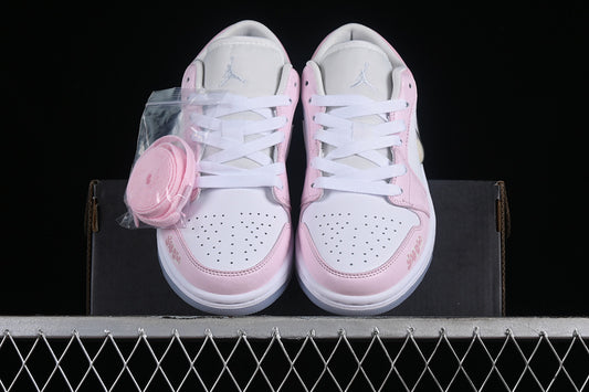 Nike Air Jordan 1 Low SE GS White Ice Blue Summit Pink Sneakers