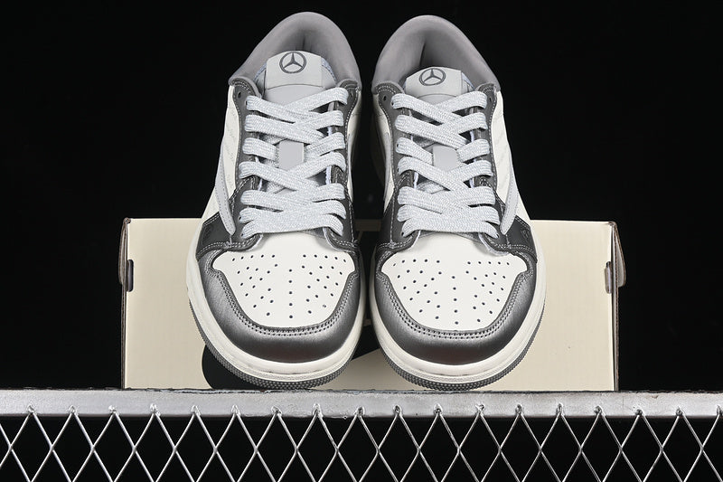 Travis Scott Fragment Design Nike Air Jordan 1 Low OG SP White Silver Grey Sneakers