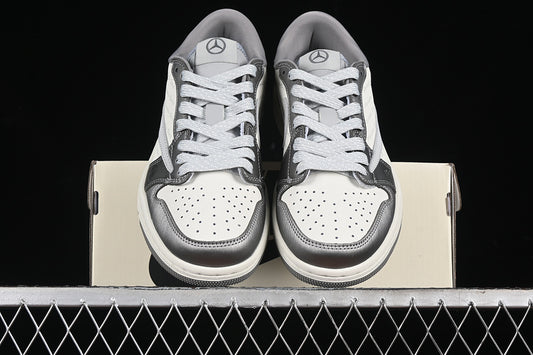 Travis Scott Fragment Design Nike Air Jordan 1 Low OG SP White Silver Grey Sneakers
