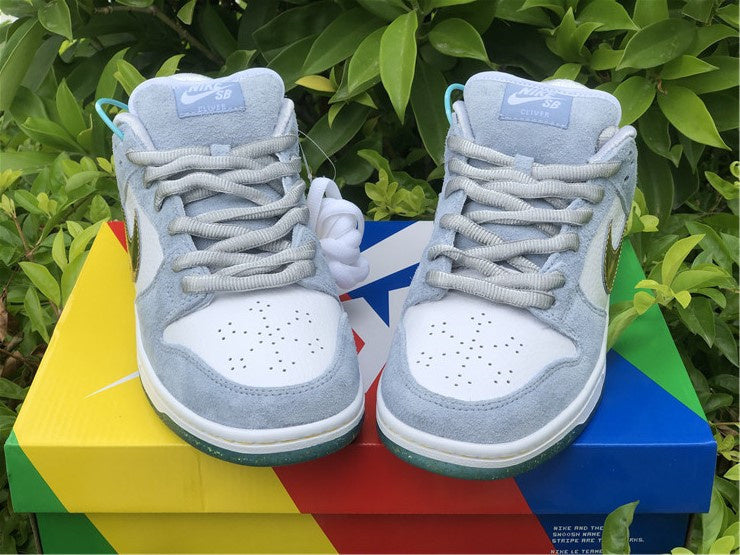 Nike SB Dunk Low Sean Cliver Holiday Special Ice Blue/Metallic Silver Sneakers