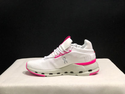 On Running Cloudnova Lightweight Sports Casual Shoes White/Rose Red