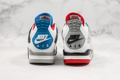 Nike Air Jordan 4 Retro SE Mid What The White/Red/Blue Mandarin Duck Style Sneakers