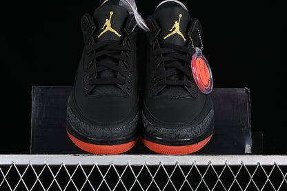 Nike Air Jordan 3 Retro Rio J. Balvin Black Solar Flare Total Crimson Abyss Sneakers
