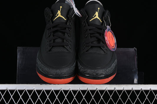 Nike Air Jordan 3 Retro Rio J. Balvin Black Solar Flare Total Crimson Abyss Sneakers