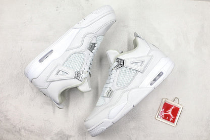 Nike Air Jordan 4 Retro Pure Version 2017 White Metallic Silver Sneakers