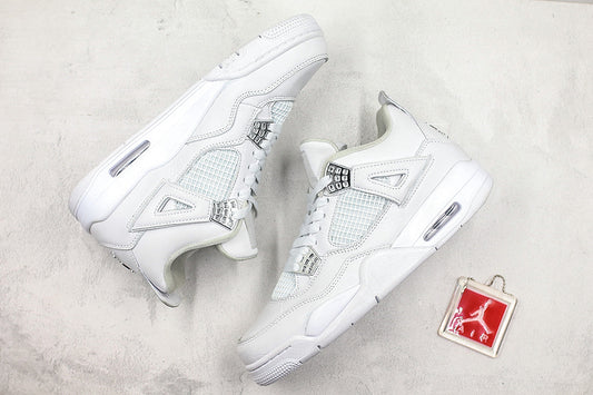 Nike Air Jordan 4 Retro Pure Version 2017 White Metallic Silver Sneakers