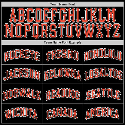 Custom Black Orange-White Authentic Throwback Basketball Jersey