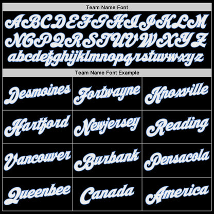 Custom Black White-Light Blue Authentic Throwback Basketball Jersey