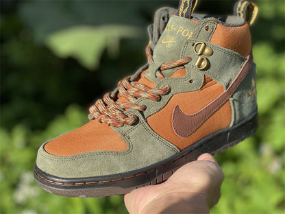 Nike SB Dunk High Pro Pass Port Multicolor 2022 Army Green Brown Black Work Boots