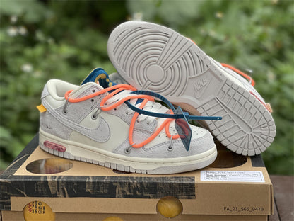 Nike Dunk Low Off-White Lot 19 Of 50 Gray Sneakers