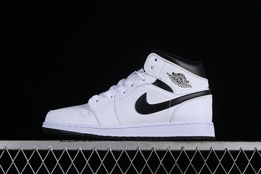 Nike Air Jordan 1 Mid Black Sole White Sneakers
