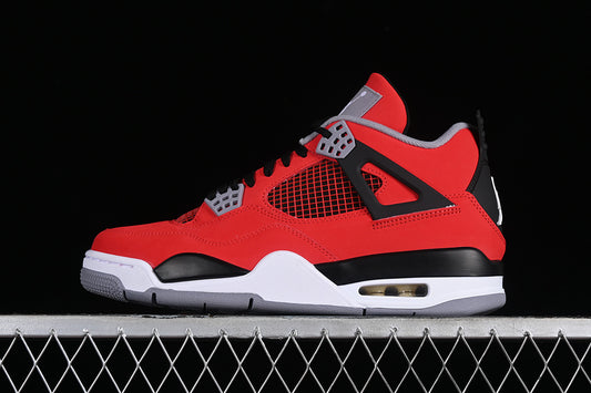 Nike Air Jordan 4 Retro Toro Bravo Fire Red White Black Cement Grey Sneakers