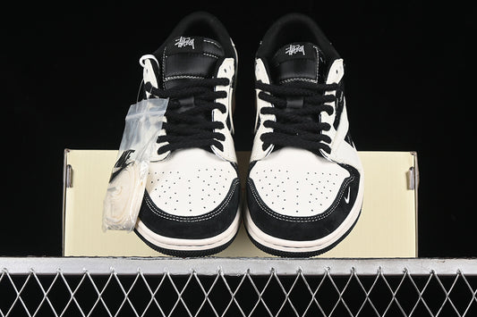 Travis Scott Fragment Design Nike Air Jordan 1 Low OG SP Black White Sneakers