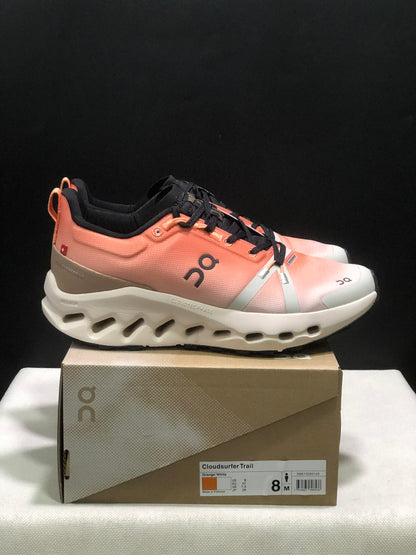 On Running Cloudsurfer Trail Waterproof Comfortable And Breathable Running Shoes Orange/White