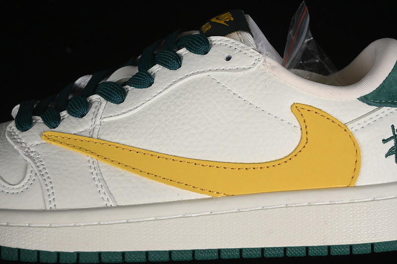 Nike Air Jordan 1 Low OG SP Travis Scott Fragment Design White Green Yellow Sneakers