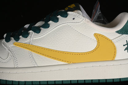 Nike Air Jordan 1 Low OG SP Travis Scott Fragment Design White Green Yellow Sneakers