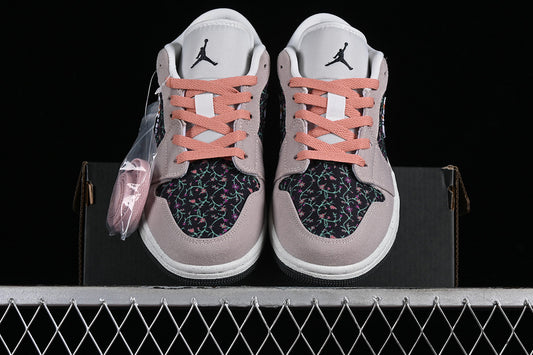 Nike Air Jordan 1 Low SE Floral Platinum Violet Anthracite Red Stardust Sail Sneakers