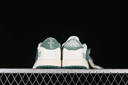 Travis Scott Fragment Design Nike Air Jordan 1 Low OG SP Green White Sneakers