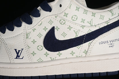 Nike Air Jordan 1 Low Louis Vuitton Blue Grey White Sneakers