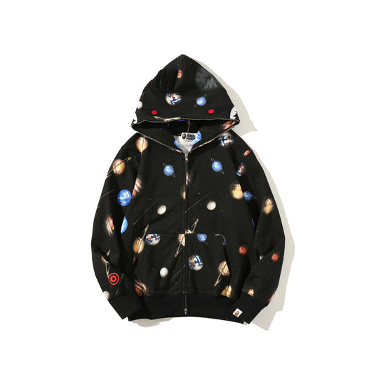 A Bathing Ape BAPE Shark Head Planet Limited Edition Hoodie Black