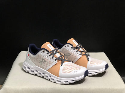 On Running Cloudstratus Shock-Absorbing And Breathable Running Shoes Almond/Orange