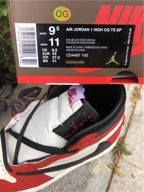 Nike Air Jordan 1 Retro High OG Travis Scott Red Sneakers