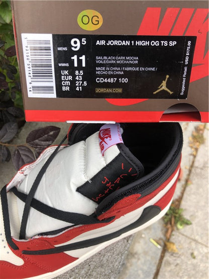 Nike Air Jordan 1 Retro High OG Travis Scott Red Sneakers