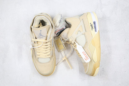 Nike Air Jordan 4 Retro IV x Off-White Sail/Muslin Cream Sneakers