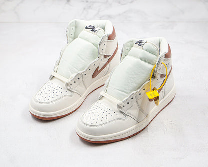 Nike Air Jordan 1 Retro High White Brown Sneakers