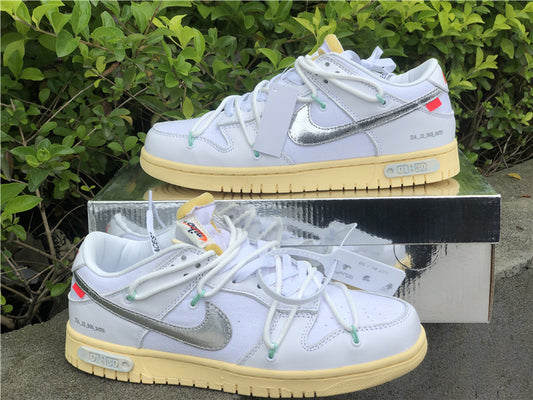 Nike Dunk Low Off-White "Lot 01" White Sneakers