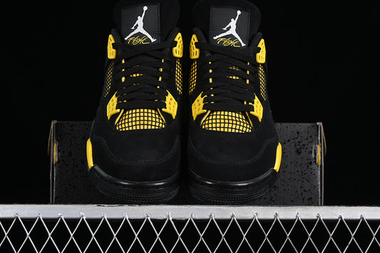 Nike Air Jordan 4 Retro Thunder Black Tour Yellow Sneakers