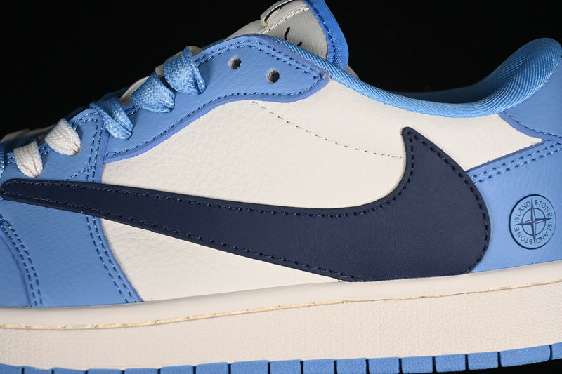 Nike Air Jordan 1 Low OG SP Travis Scott Fragment Design Blue Sole White Blue Black Sneakers