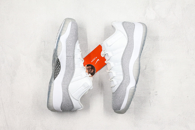 Nike Air Jordan 11 Retro Low White Metallic Silver Sneakers