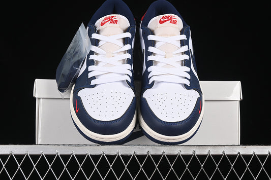 Nike Air Jordan 1 Low OG Howard University White Red Midnight Navy Sneakers