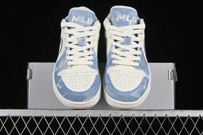 Nike Air Jordan 1 Low MLB White Grey Blue Sneakers