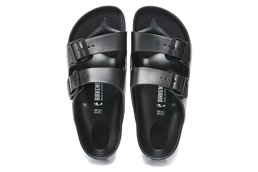 Birkenstock Two-Button Pure Black EVA Casual Slippers