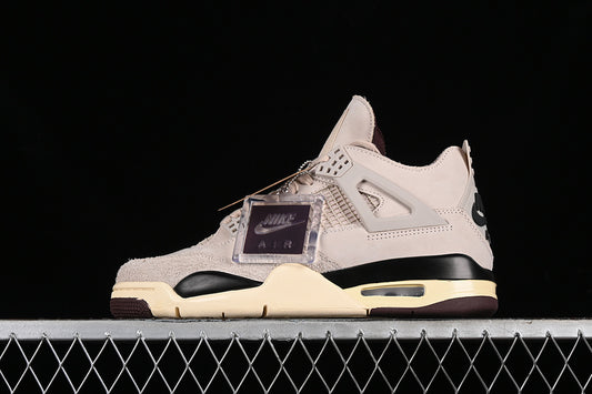 A Ma Maniere Nike Air Jordan 4 Retro Fossil Stone Pewter Burgundy Crush Sneakers