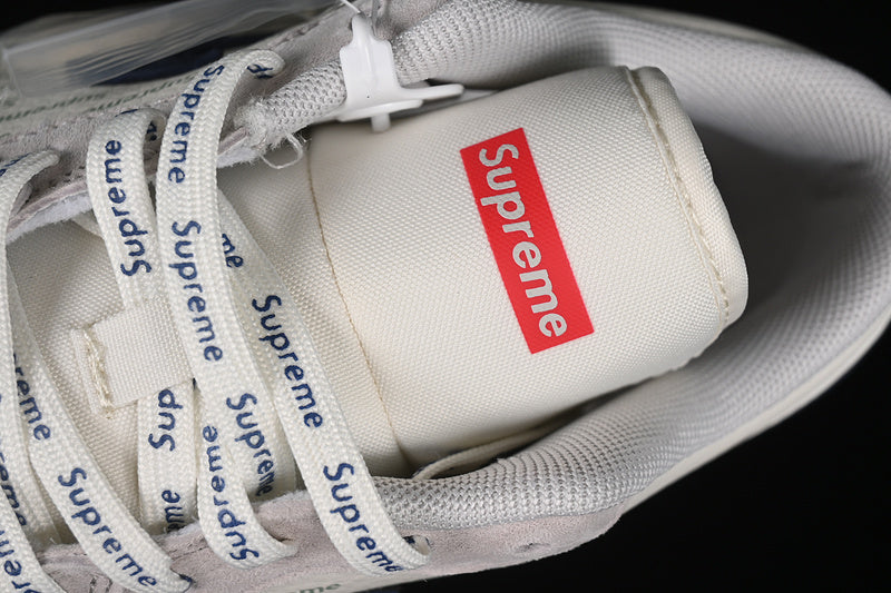 Nike Air Jordan 1 Low Supreme White Grey Blue Sneakers